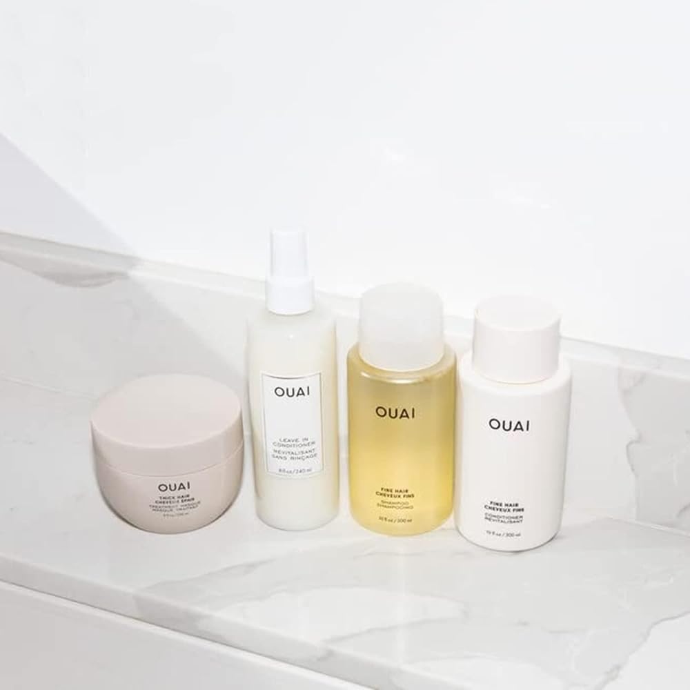 OUAI Fine Hair Shampoo & Conditioner Set – Travel Size, Volumizing with Keratin, Biotin & Chia Seed Oil