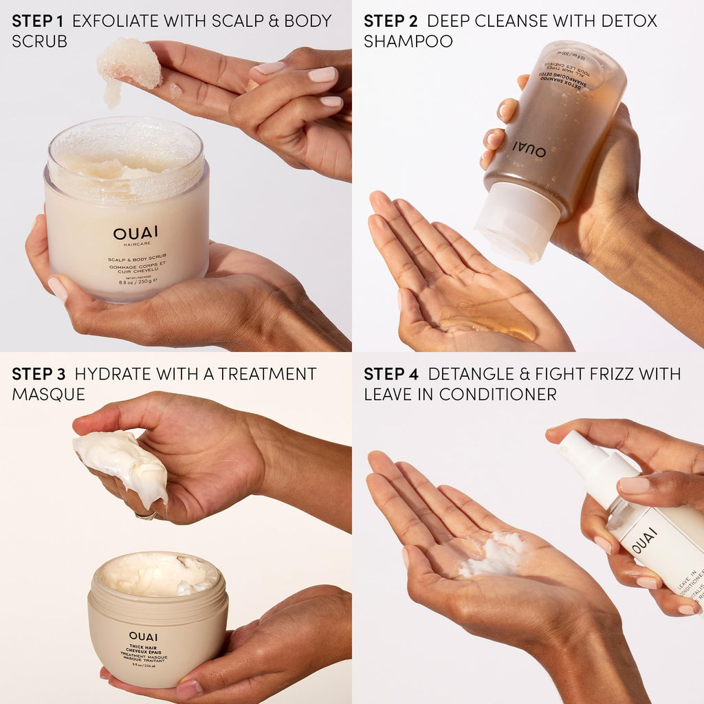 OUAI Detox Shampoo — Clarifying, Sulfate-Free (16 oz) for Build-Up, Hard Water, Dirt & Oil