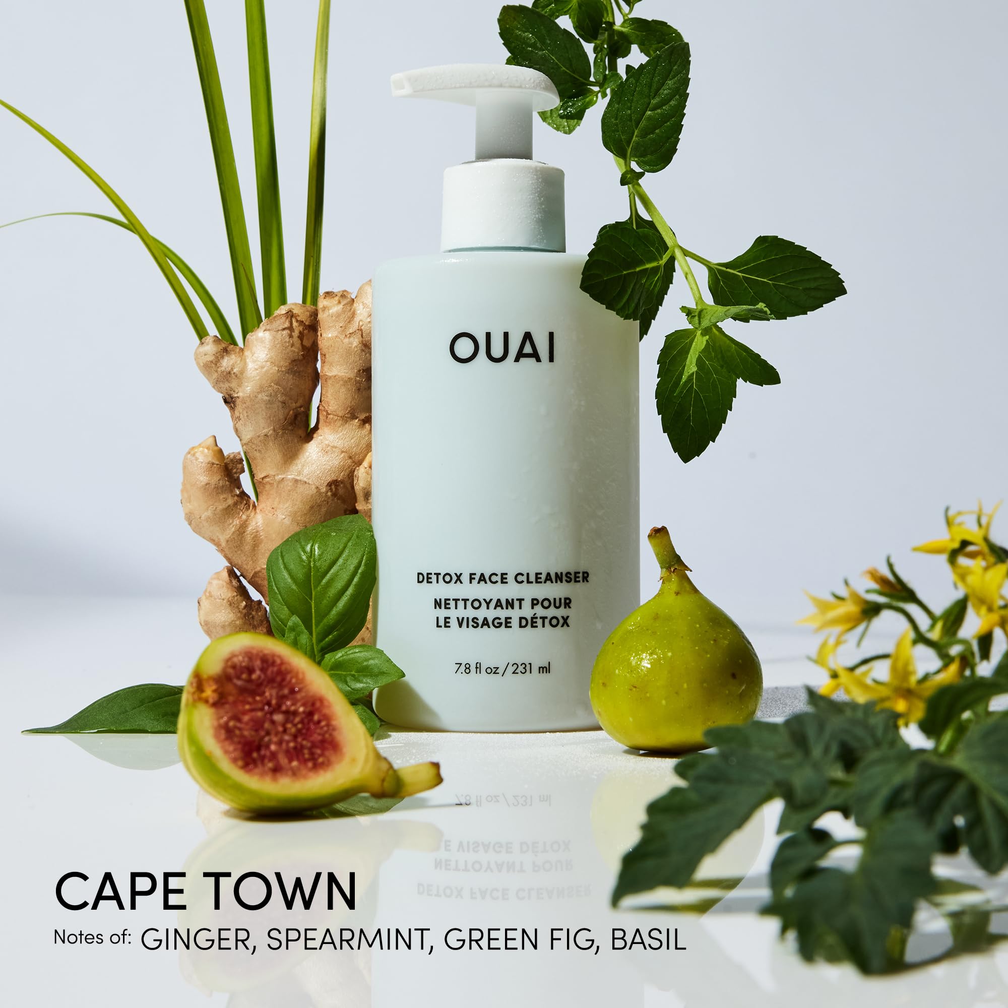 OUAI Detox Facial Cleanser - Deep Cleansing Face Wash with Glycolic Acid, Niacinamide & PHA