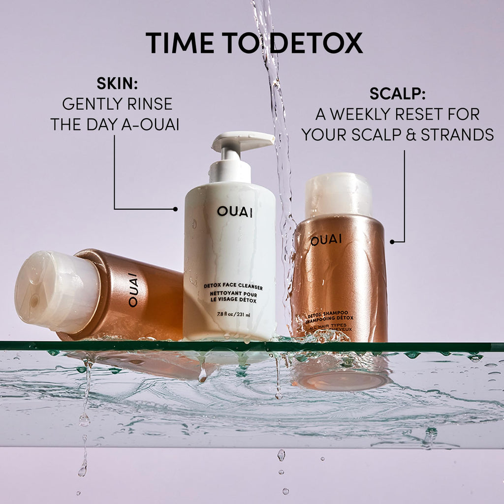 OUAI Detox Facial Cleanser - Deep Cleansing Face Wash with Glycolic Acid, Niacinamide & PHA