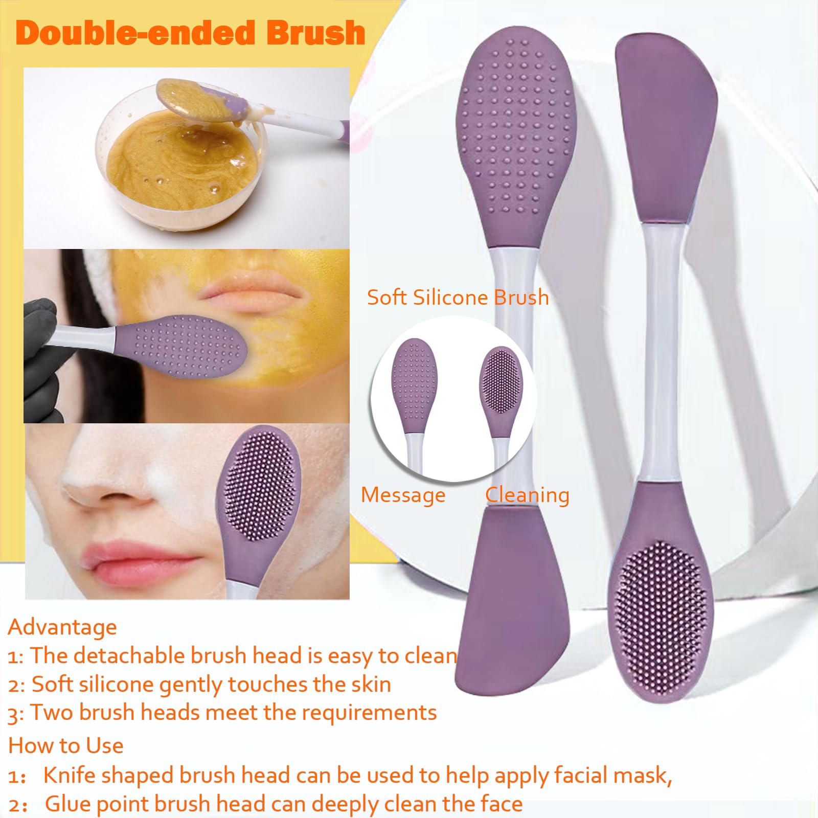 Ouhans 24k Gold Jelly Mask Powder for Facials – Hydrating Peel-Off Rubber Mask with Double-Ended Silicone Brush