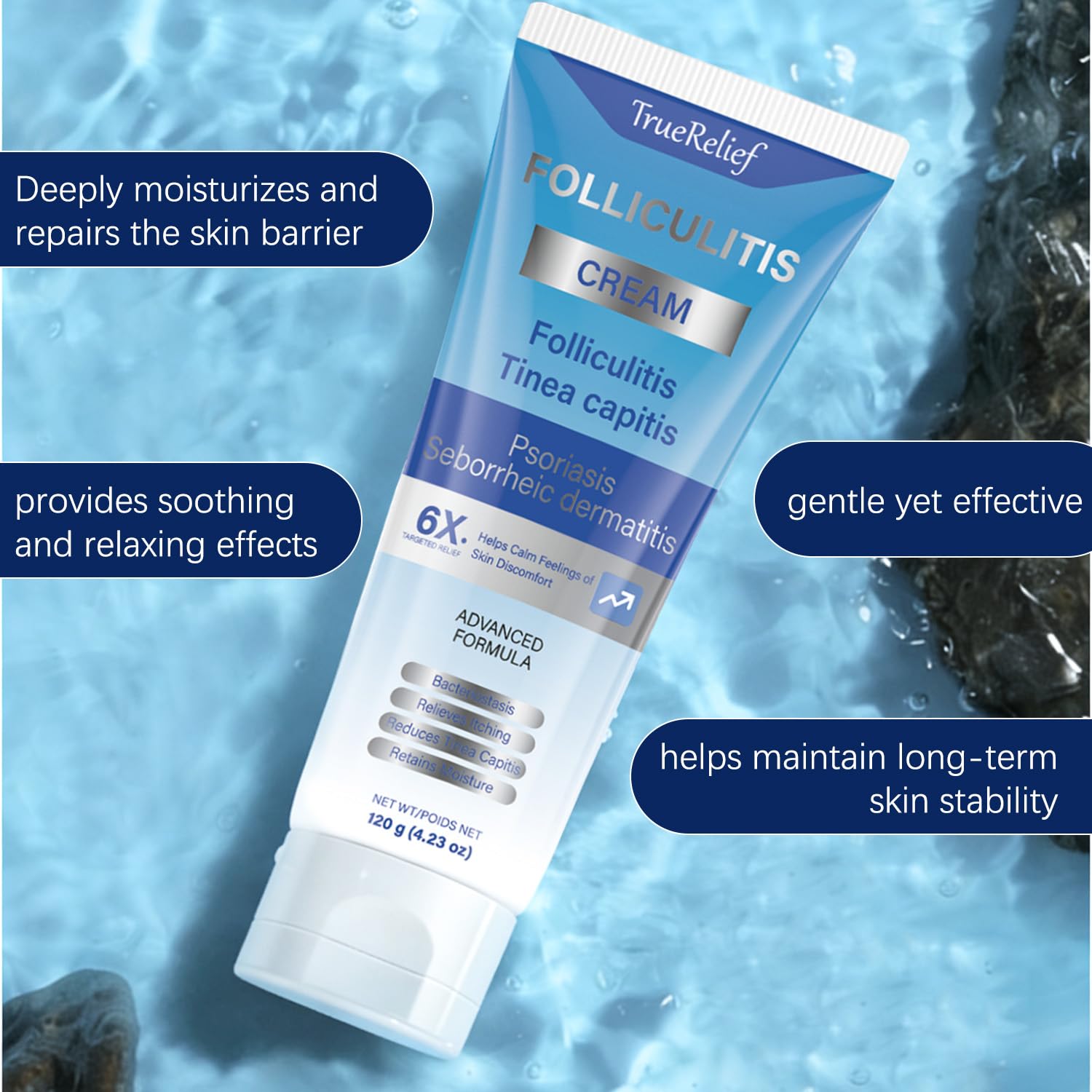OUHENGTEK Folliculitis Cream | Soothes Bumps on Scalp, Face & Body – 120g (01)