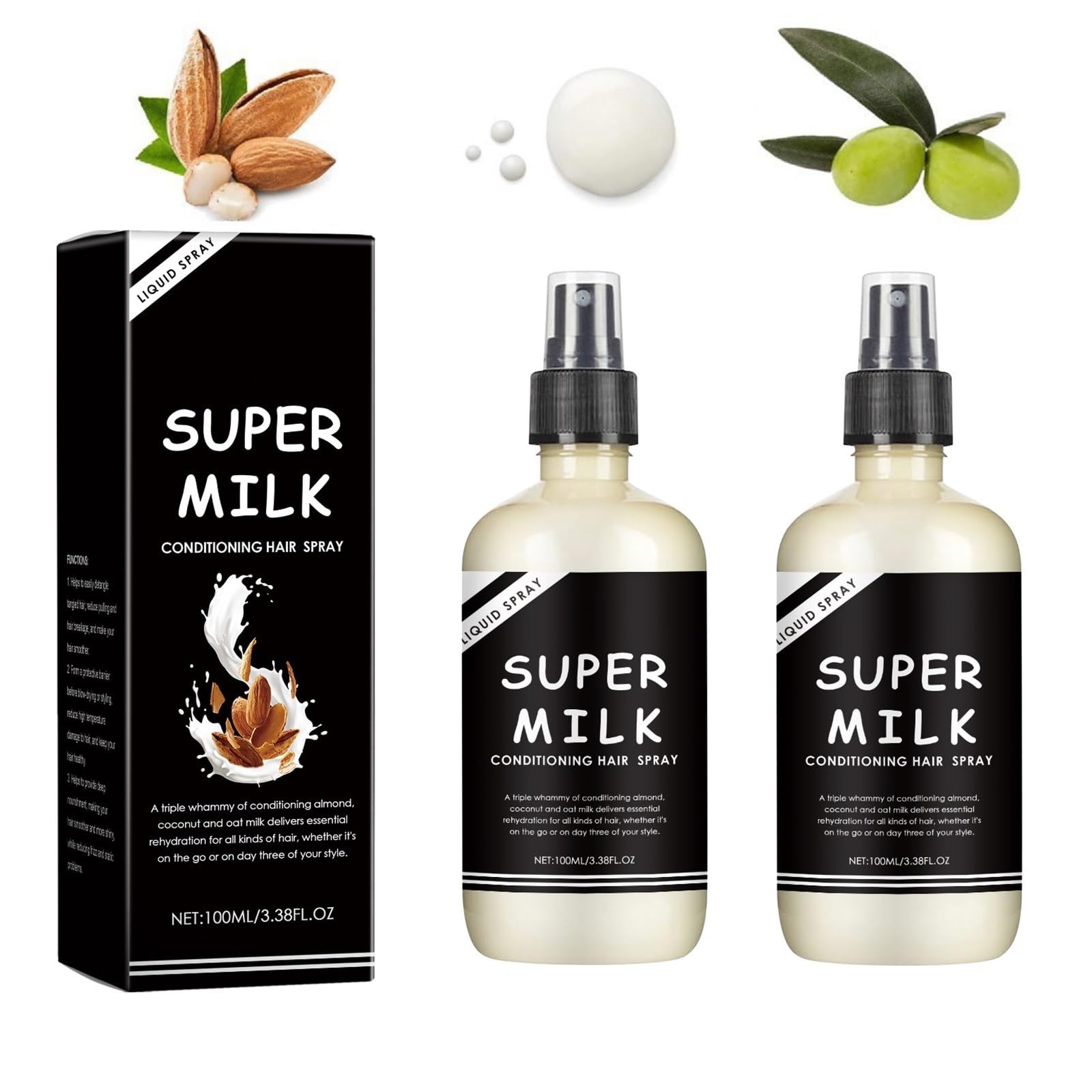 OUKPANE 2-Pack Super Milk Conditioning Hair Primer & Detangler – All Hair Types