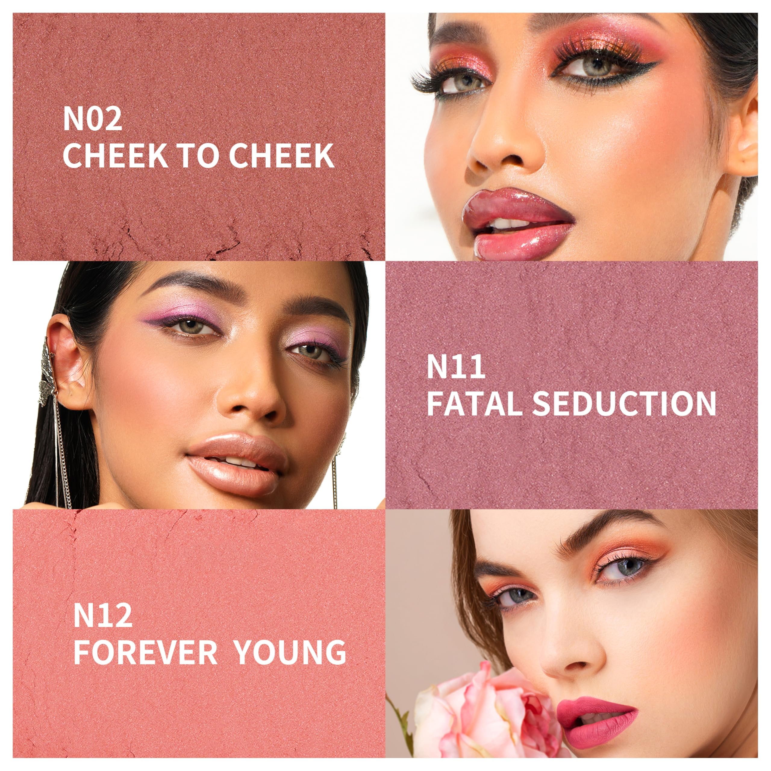 OULAC Blush Powder Mauve | Natural Matte Finish, Buildable Color, Vegan & Cruelty-Free 4.8g