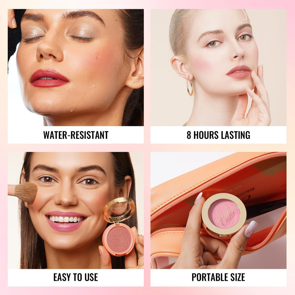 Oulac Purple Blush for Cheeks – Matte Finish, High Pigment, Long-Lasting, Rose Oil