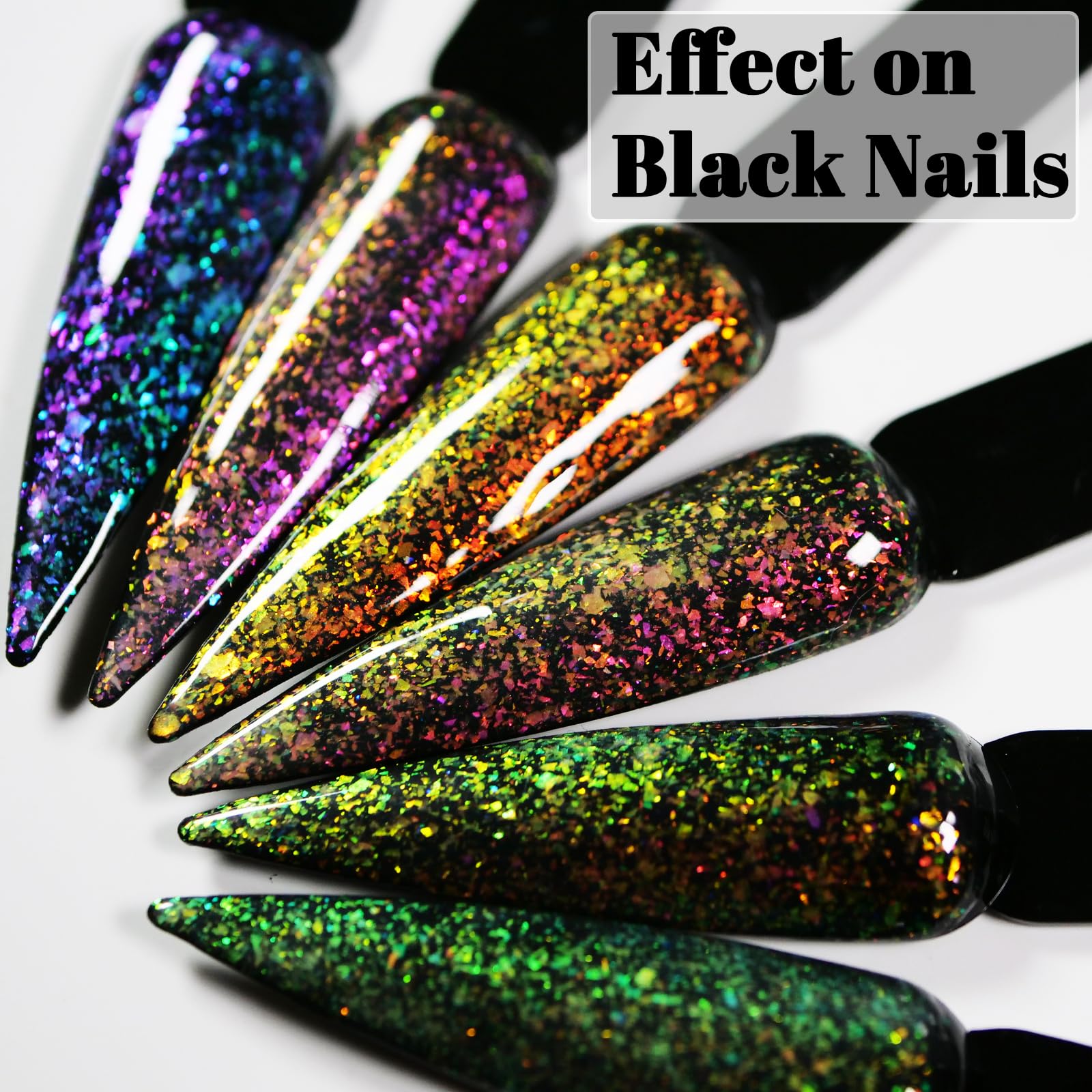 Oumisaya Glow in the Dark Opal Gel Nail Polish Set GP014 | Color-Changing Gel Polish (6 Colors)
