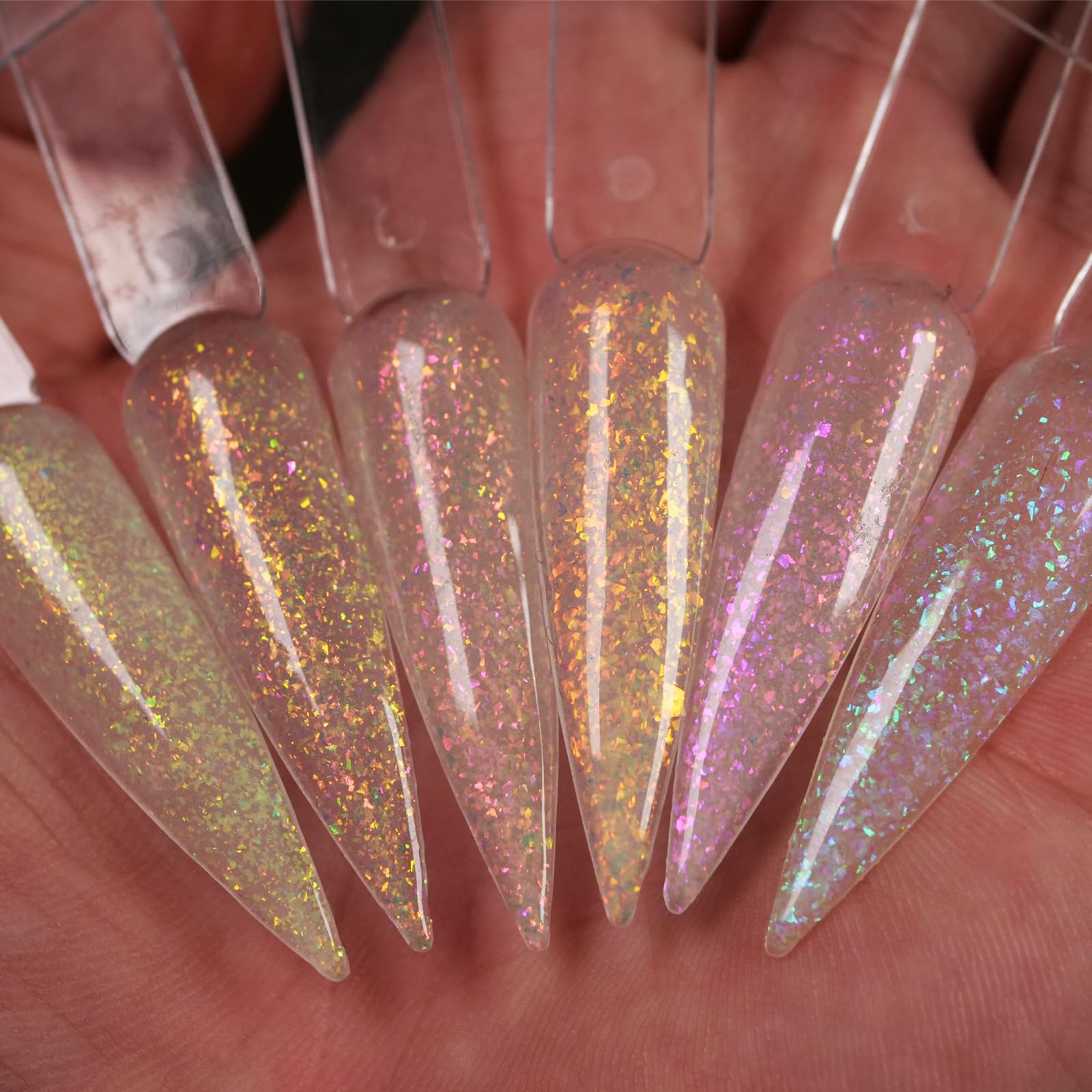Oumisaya Glow in the Dark Opal Gel Nail Polish Set GP014 | Color-Changing Gel Polish (6 Colors)