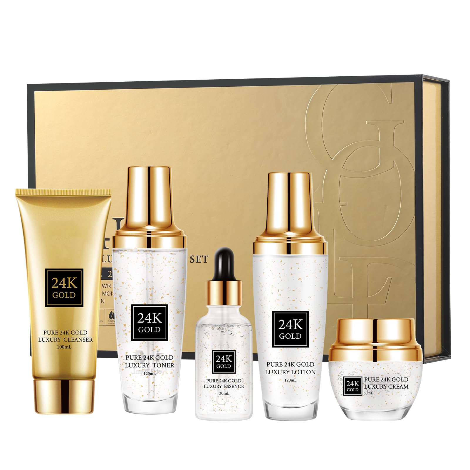OUPEICHARM 24K Gold Skincare Set — 5-Piece Moisturizing Kit