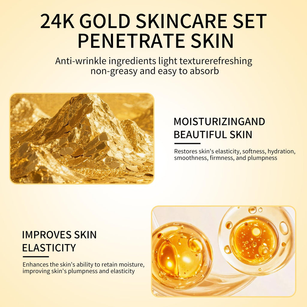 OUPEICHARM 24K Gold Skincare Set — 5-Piece Moisturizing Kit