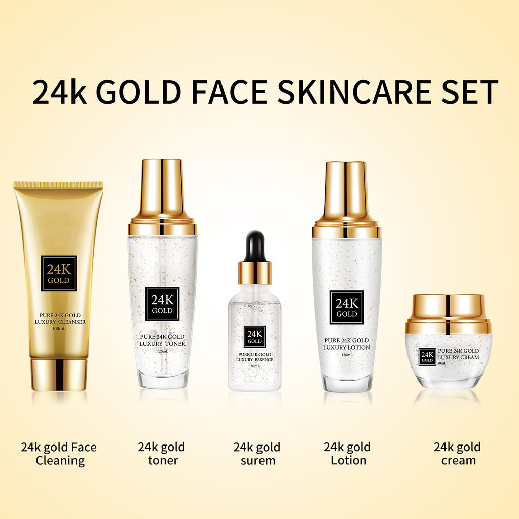 OUPEICHARM 24K Gold Skincare Set — 5-Piece Moisturizing Kit