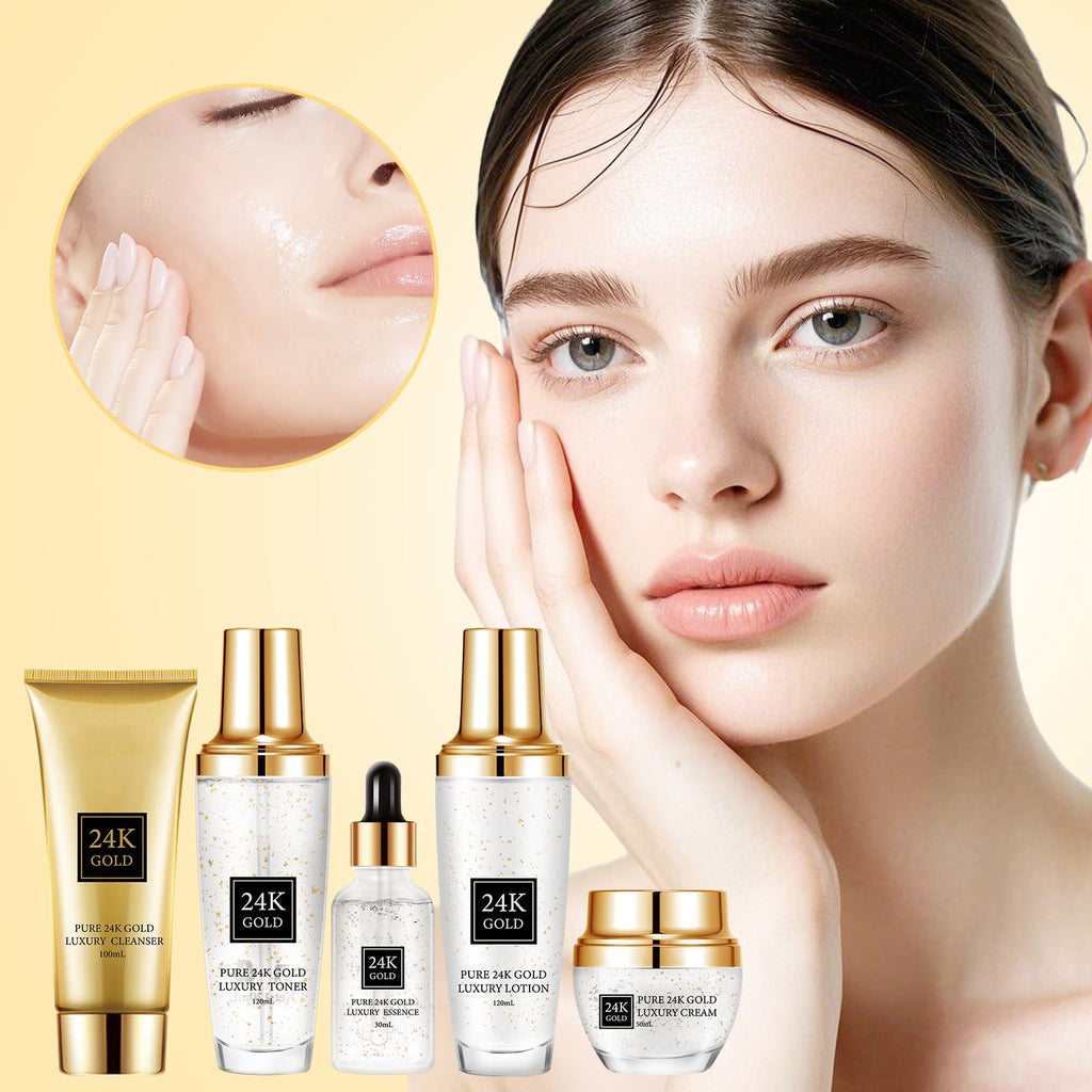 OUPEICHARM 24K Gold Skincare Set — 5-Piece Moisturizing Kit