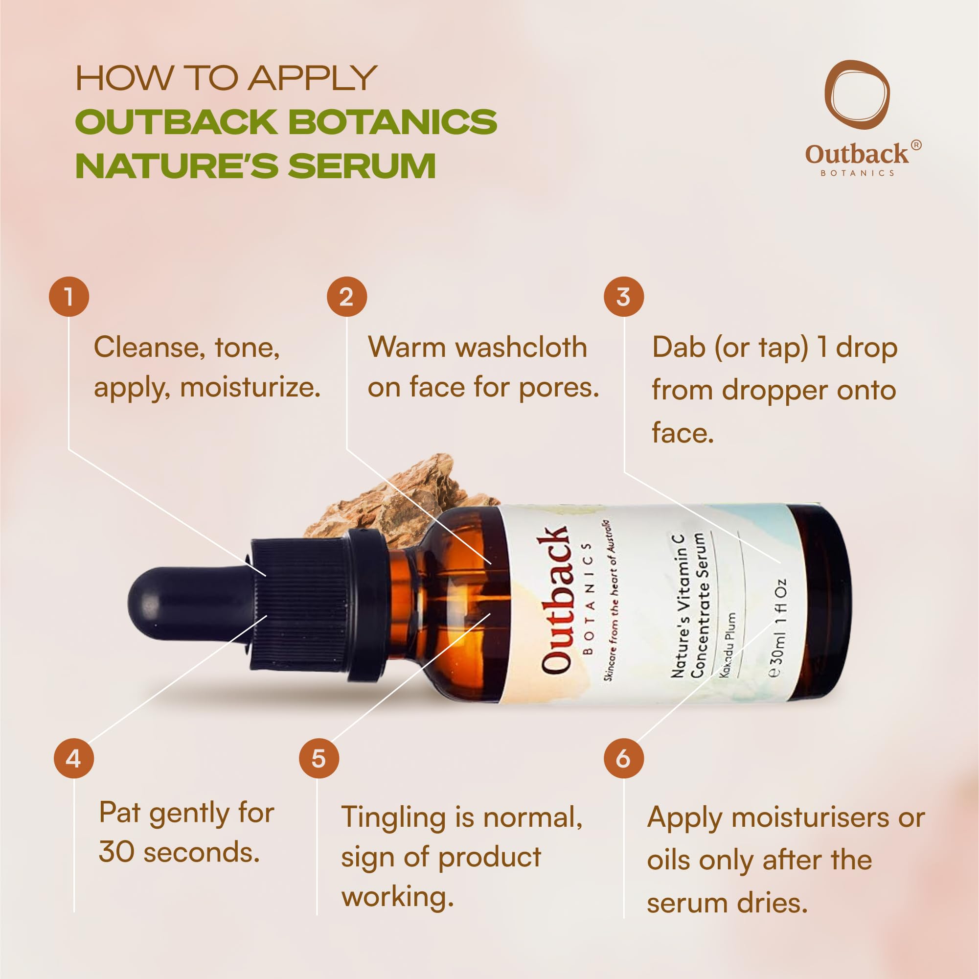 Outback Botanics Vitamin C Serum with Kakadu Plum | 100x Vitamin C, Hydrating & Anti-Aging | 1 fl oz