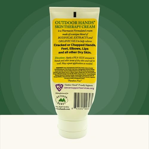 Outdoor Hands Skin Therapy Cream – Pharmacist-Formulated Hand Cream with Organic Oils & Botanical Extracts | 3.4oz, 6 Pack