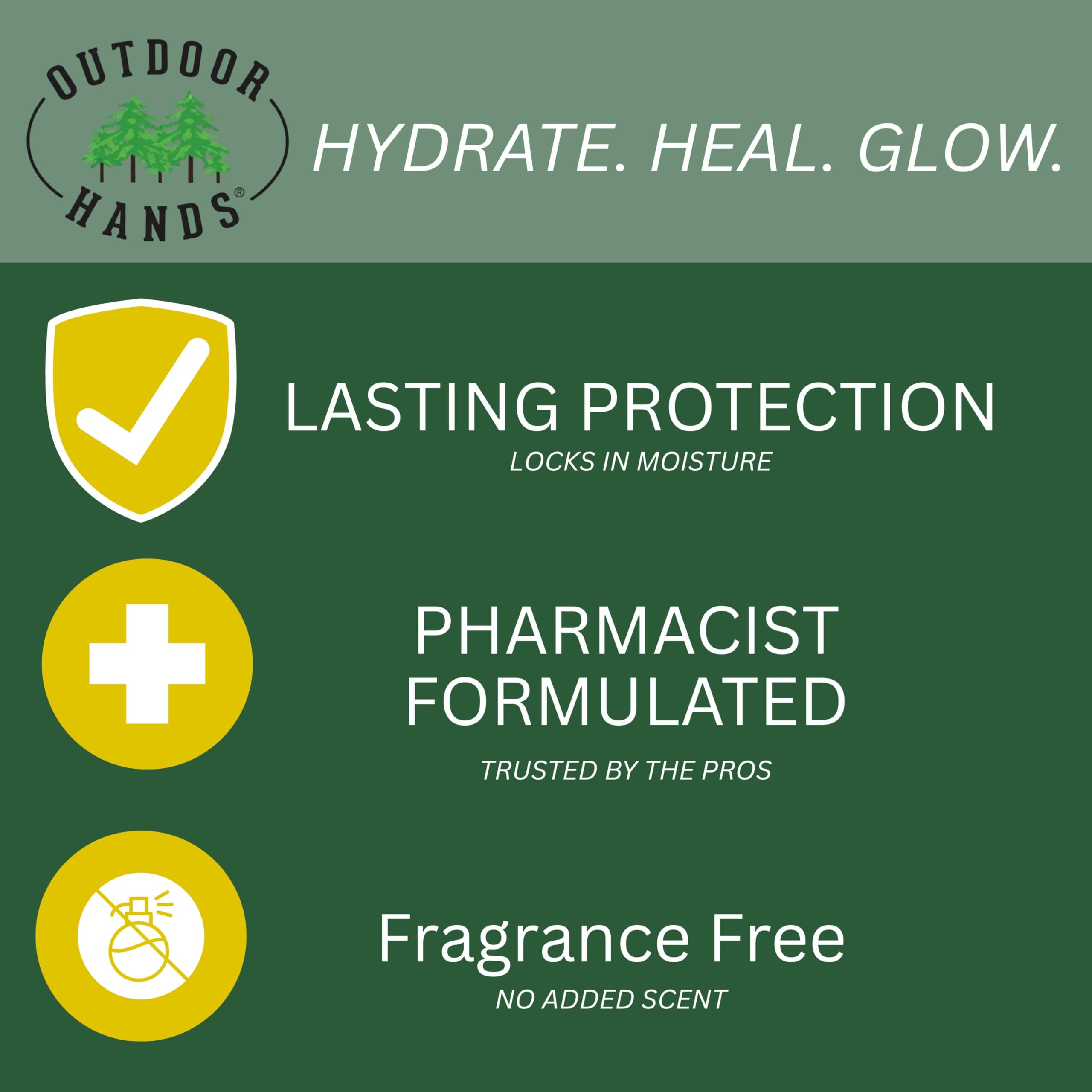 Outdoor Hands Skin Therapy Cream – Pharmacist-Formulated Hand Cream with Organic Oils & Botanical Extracts | 3.4oz, 6 Pack