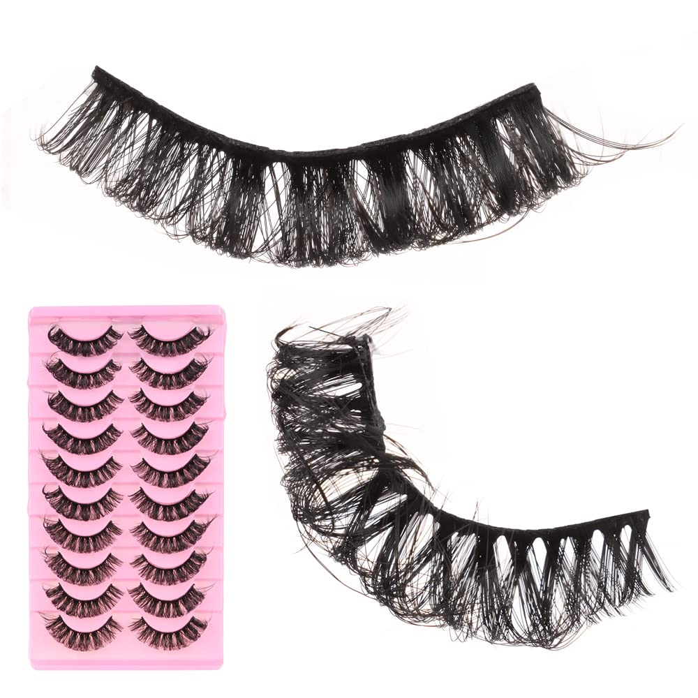 outopen Russian D Curl Lashes – 10 Pairs, 15-18mm, Reusable Faux Mink