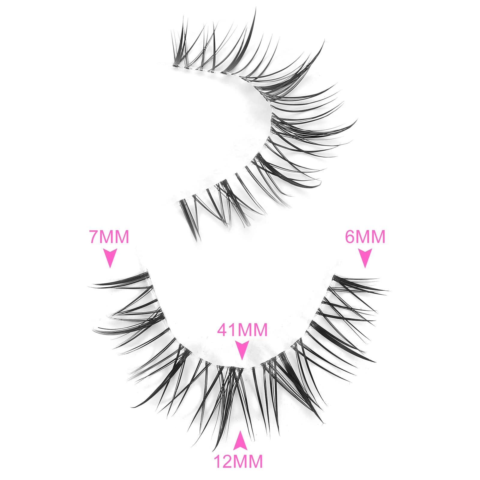 outopen Manga Lashes – Natural Look False Eyelashes, Clear Band, Anime Cosplay Lashes