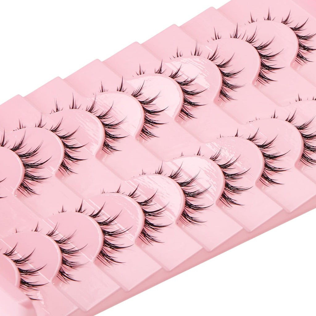 outopen Manga Lashes – 10 Pairs Natural Look Wispy Spiky Anime Lashes for Cosplay