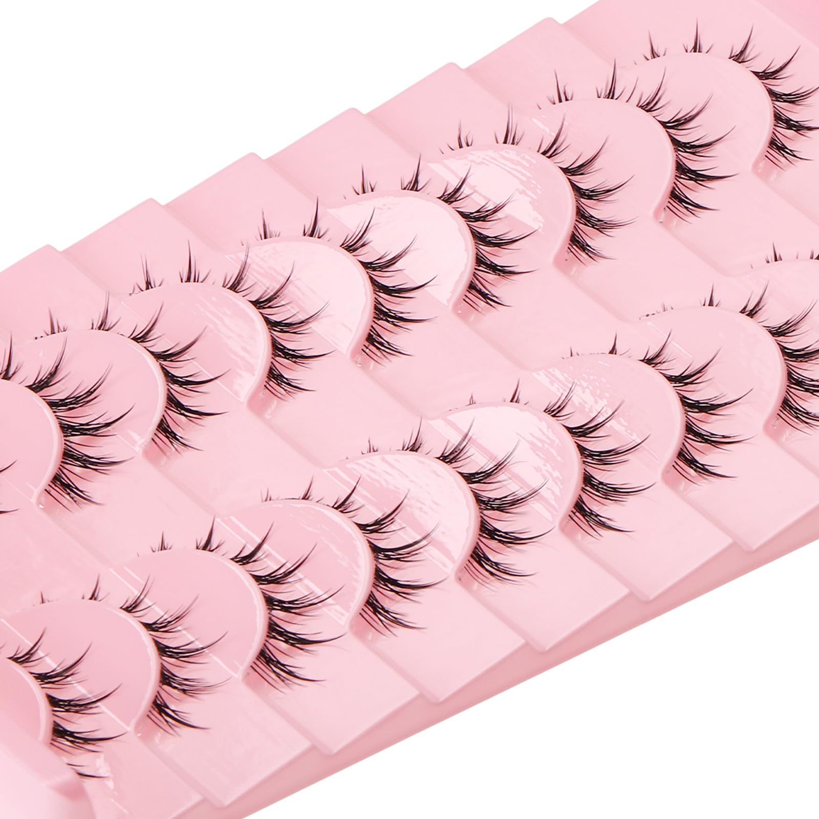 outopen Manga Lashes – 10 Pairs Natural Look Wispy Spiky Anime Lashes for Cosplay