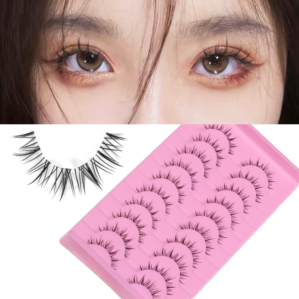 outopen Manga Lashes – Natural Look False Eyelashes, Clear Band, Anime Cosplay Lashes