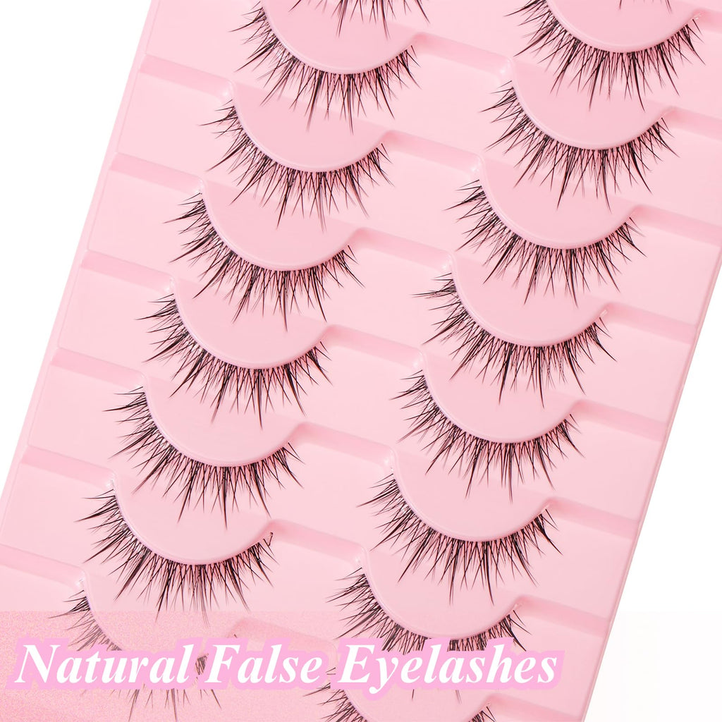 Outopen Manga Lashes - Natural Look Wispy Spiky Anime Lashes with Clear Band for Cosplay