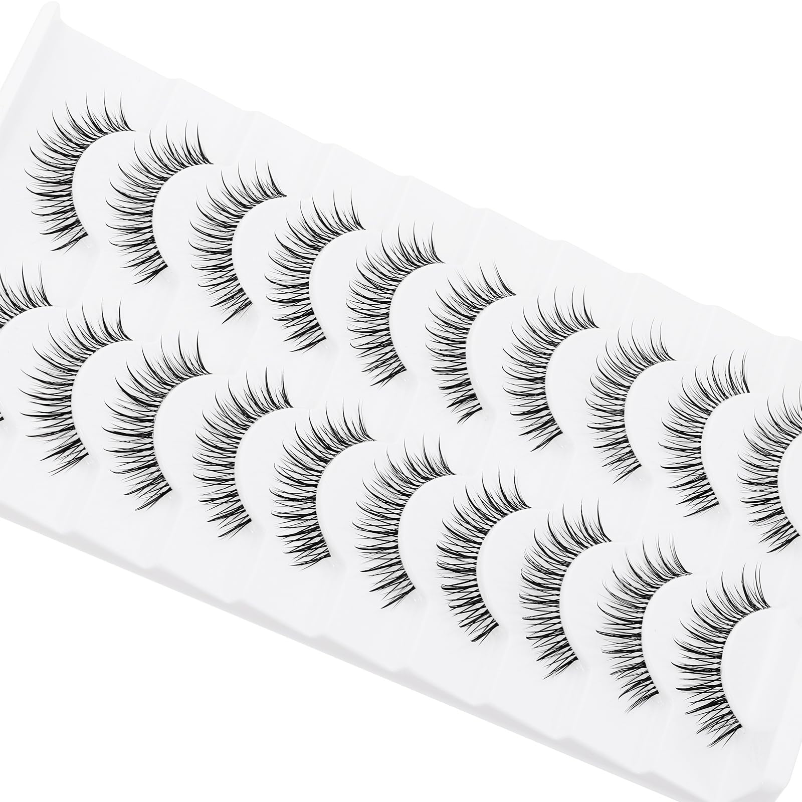 outopen Manga Lashes – 10 Pairs Natural Look with Clear Band | Anime-Inspired Lashes