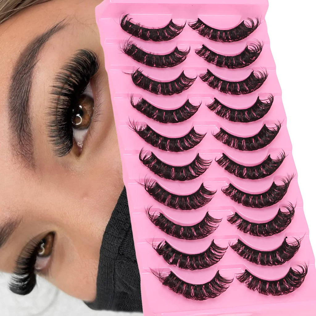 outopen Russian D Curl Lashes – 10 Pairs, 15-18mm, Reusable Faux Mink