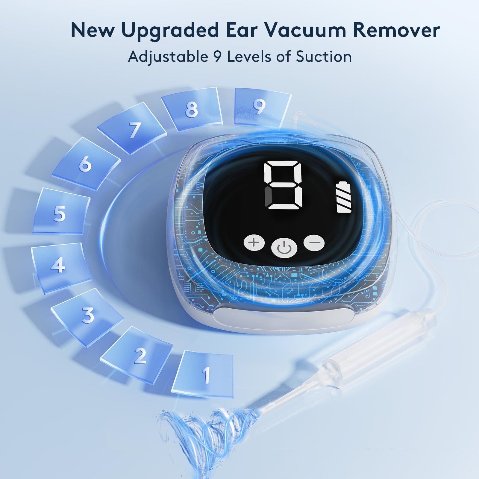 Outstart Ear Wax Vacuum Removal Kit — 9-Level Suction, Reusable Ear Cleaner (White)