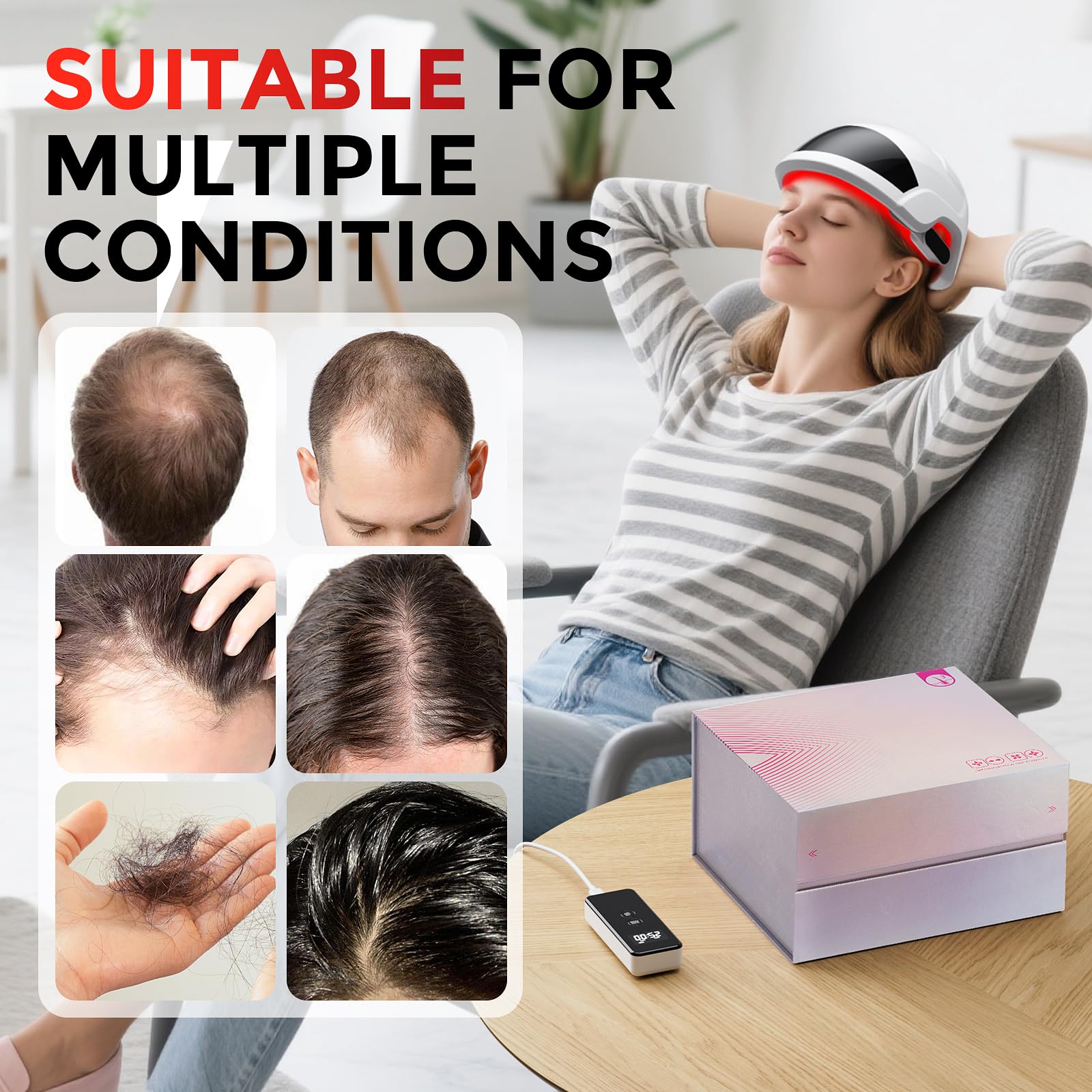OVEKPA Red Light Therapy Hair Growth Laser Cap | FDA Cleared for At-Home Hair Regrowth
