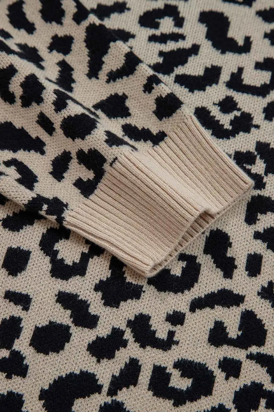 Oversized Chunky Knit Leopard Cardigan Women UK