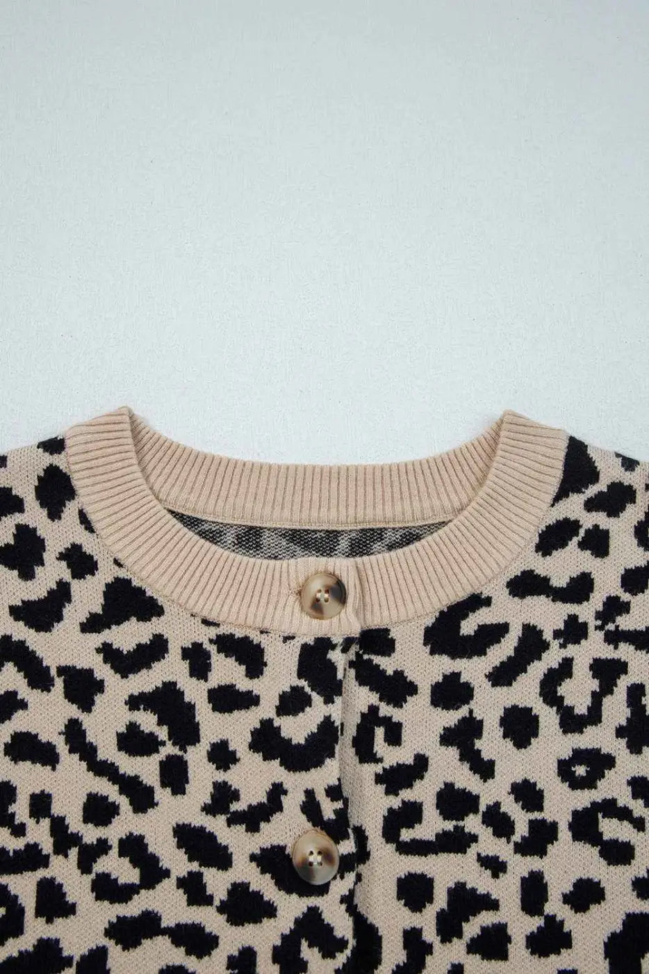 Oversized Chunky Knit Leopard Cardigan Women UK