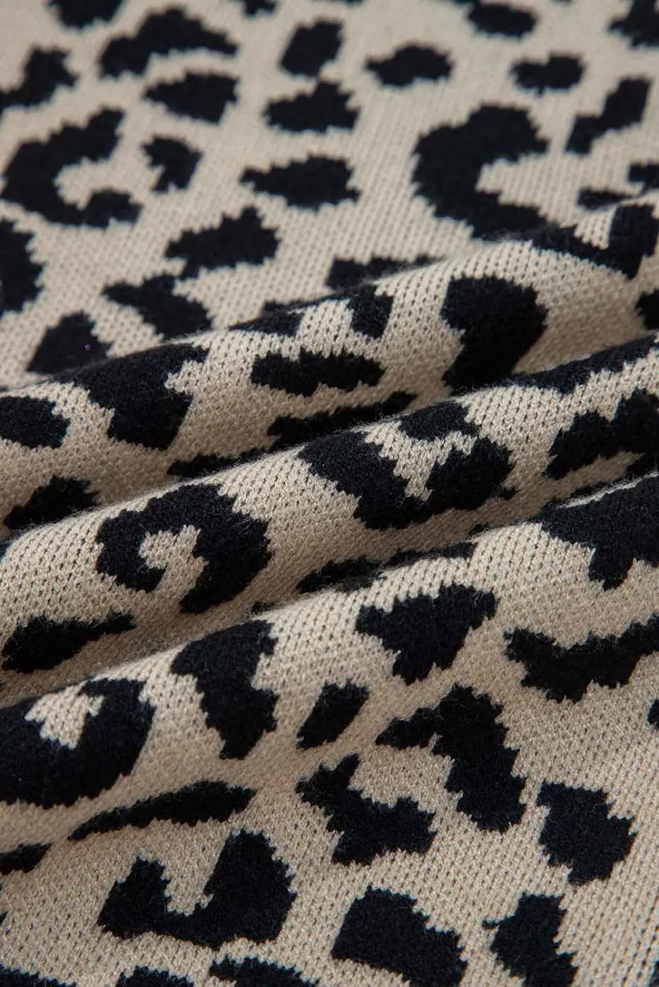 Oversized Chunky Knit Leopard Cardigan Women UK