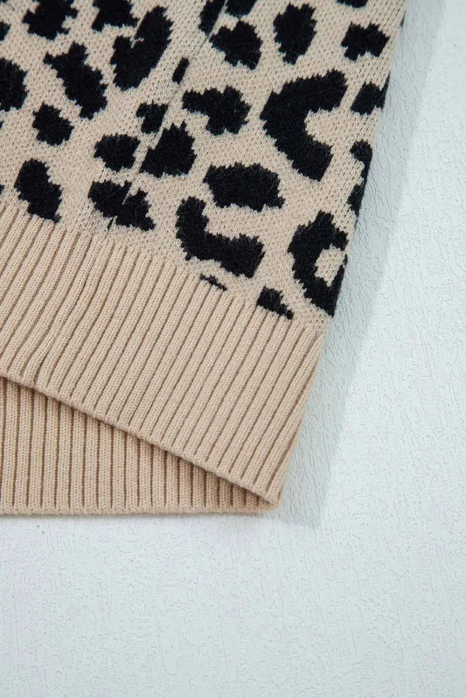 Oversized Chunky Knit Leopard Cardigan Women UK