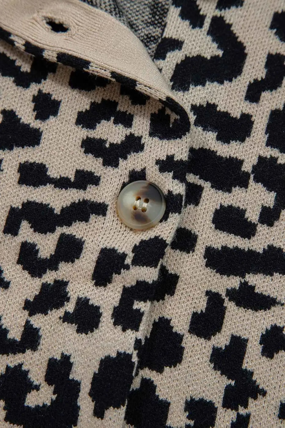 Oversized Chunky Knit Leopard Cardigan Women UK
