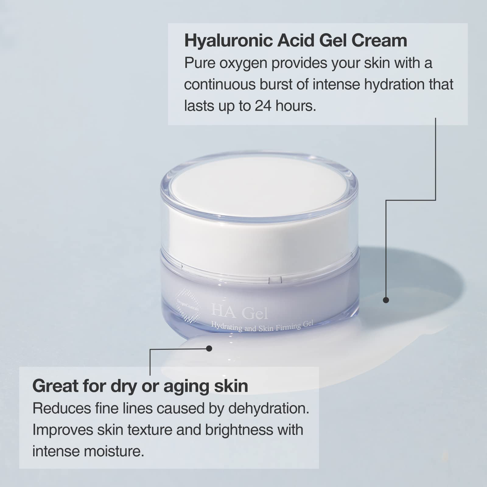 OxygenCeuticals HA Gel – Intensive Hydration with Hyaluronic Acid, Adenosine & Centella (50ml)