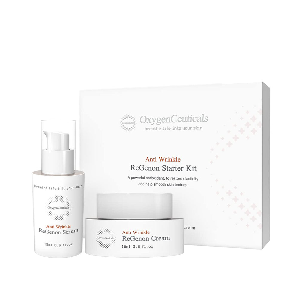 OxygenCeuticals ReGenon Starter Kit – 2-Step Antioxidant Serum & Cream (20,000ppm Idebenone)