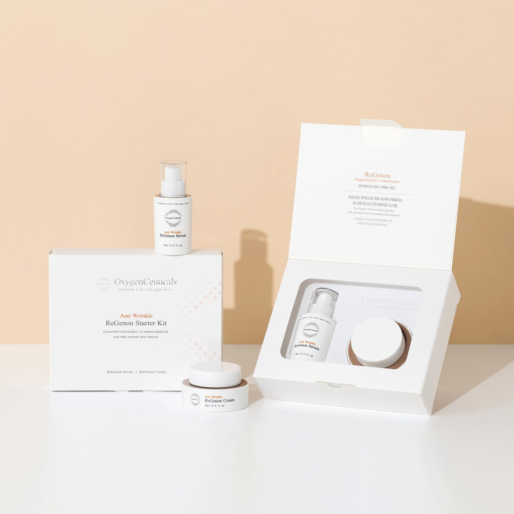 OxygenCeuticals ReGenon Starter Kit – 2-Step Antioxidant Serum & Cream (20,000ppm Idebenone)
