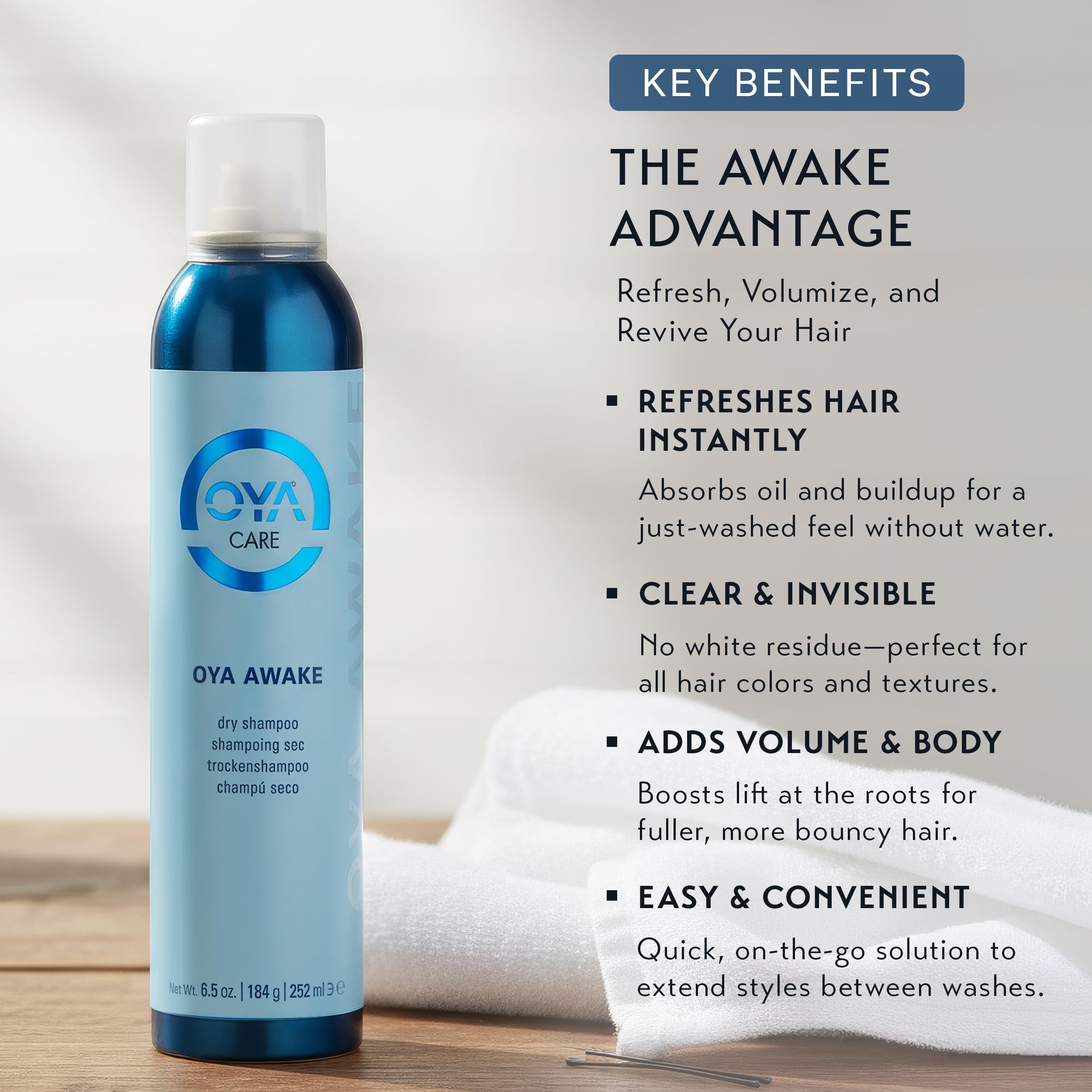 OYA Awake Dry Shampoo – Waterless Cleanse for Oily Hair (250ml)
