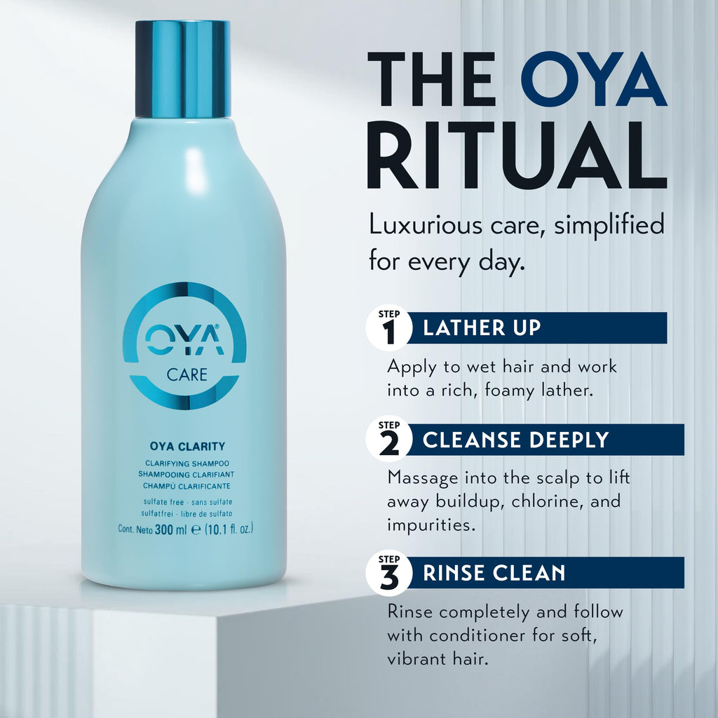 OYA CLARITY Clarifying Shampoo | Sulfate-Free Deep Cleanser for Oily Hair & Scalp | Curly & Color-Treated Friendly | 300ml
