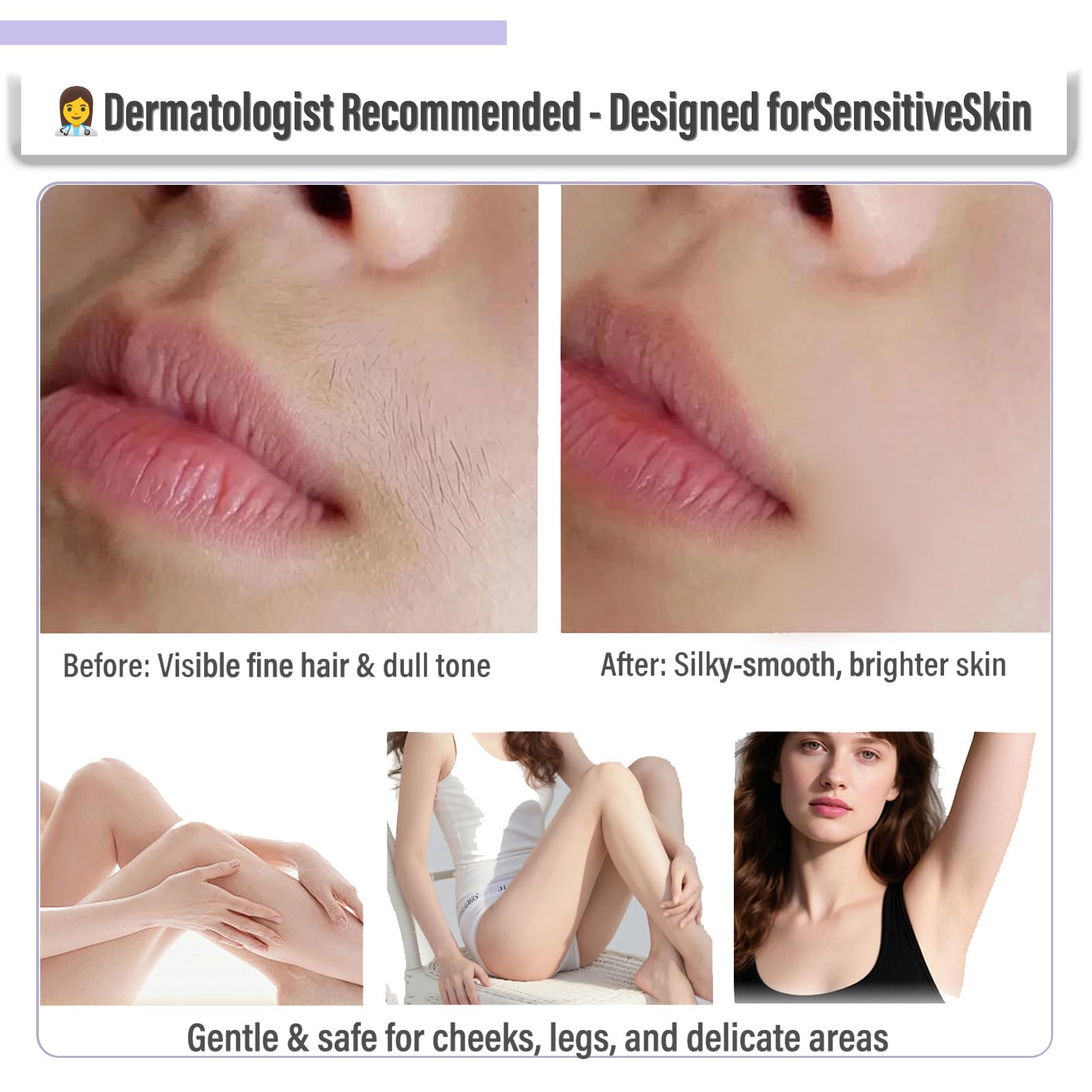 OYKOSE Facial Hair Removal Cream for Women – Gentle, No-Odor Formula for Sensitive Skin