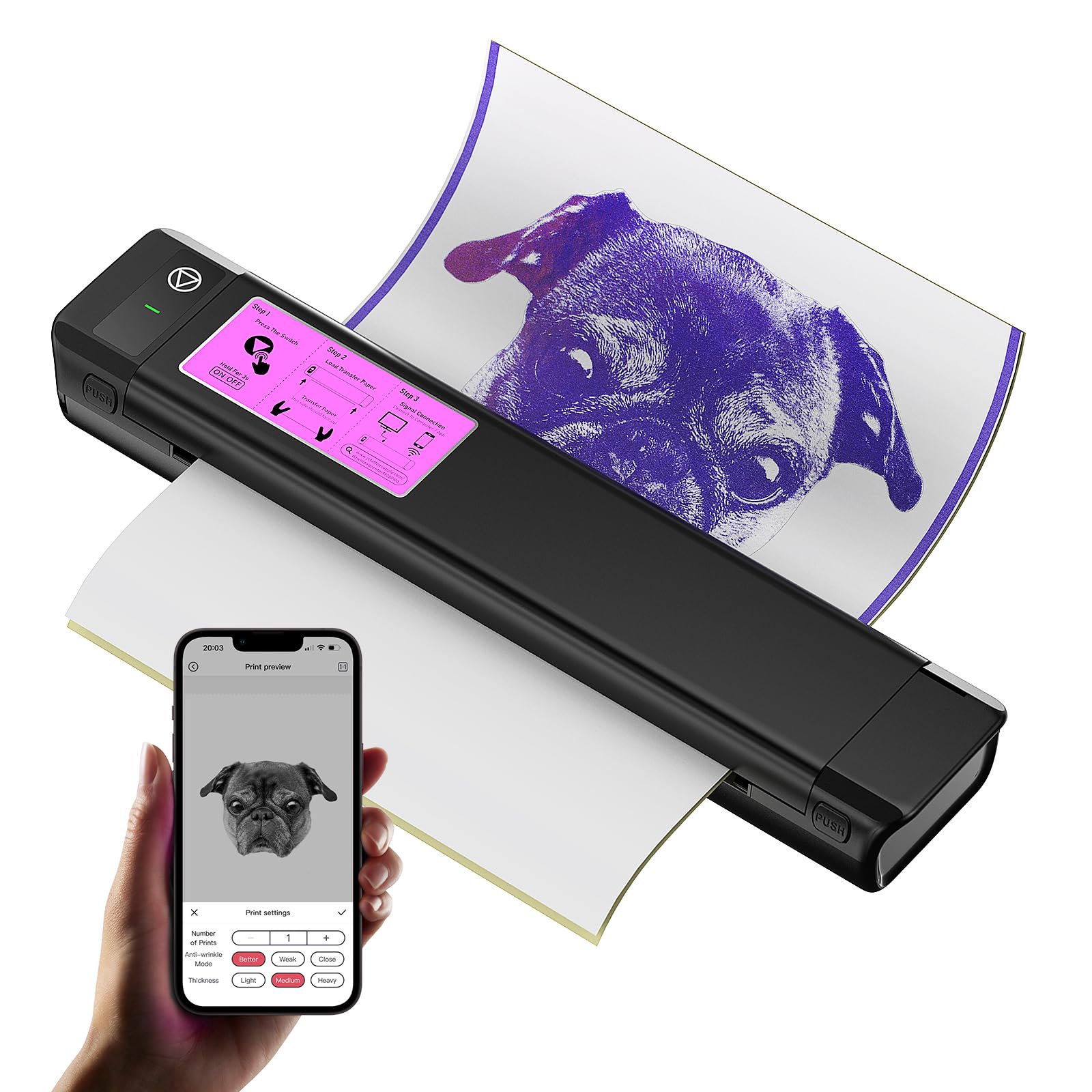 OZER M08Pro Wireless Tattoo Transfer Stencil Printer - Inkless, Portable Thermal Copier