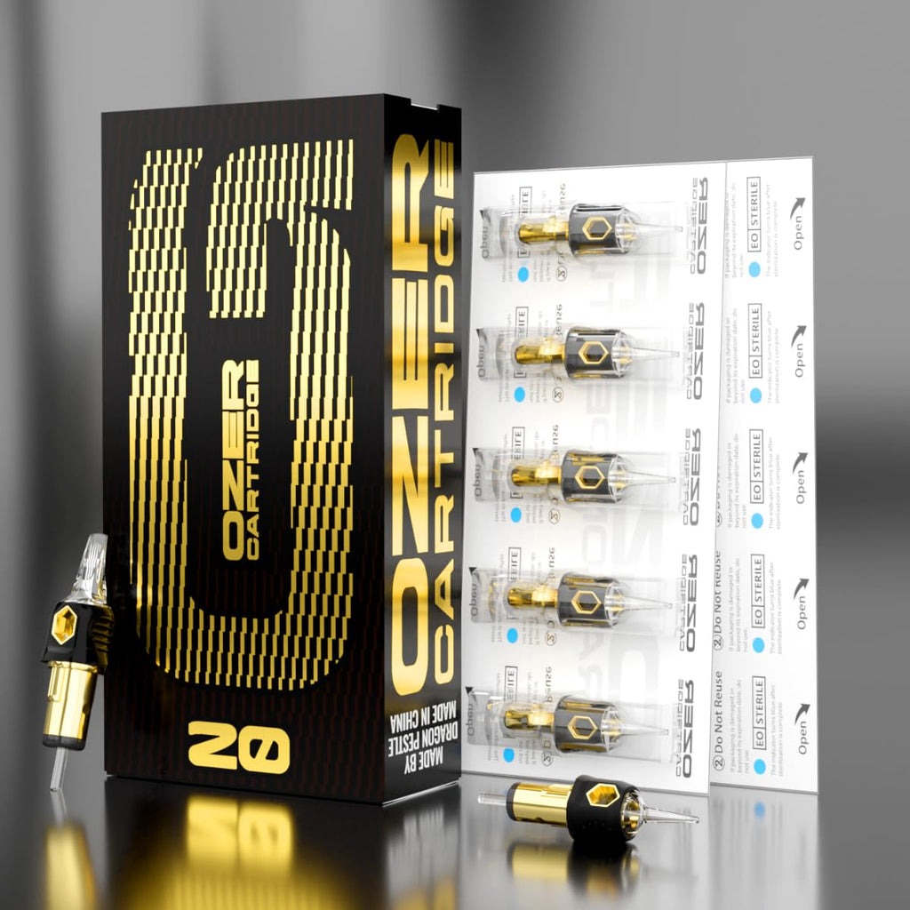 OZER Tattoo Cartridge #1209RM (0.35mm) 20Pcs Disposable Safety Cartridges – Round Liner