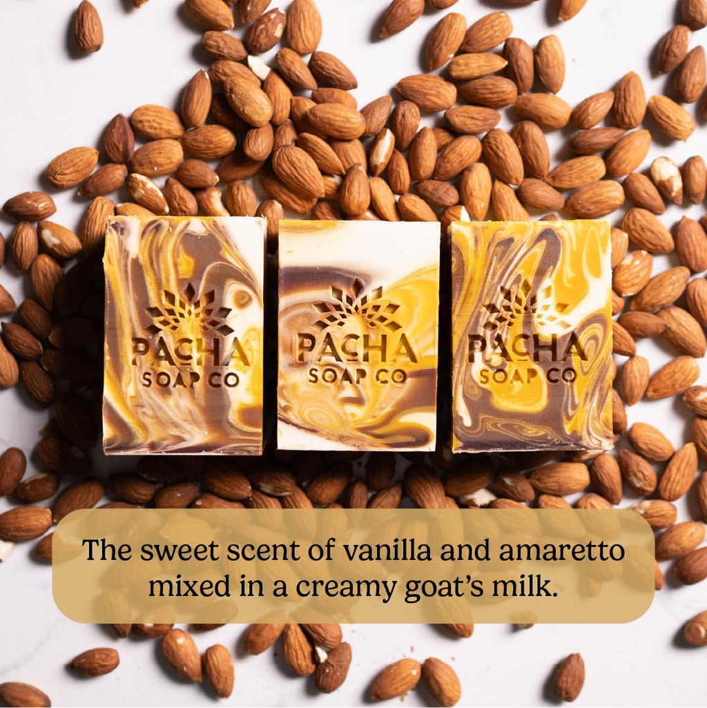 Pacha Soap Co. Almond Goat Milk Bar Soap – Handcrafted Hydrating 5-Pack (4 oz ea) – USA Made