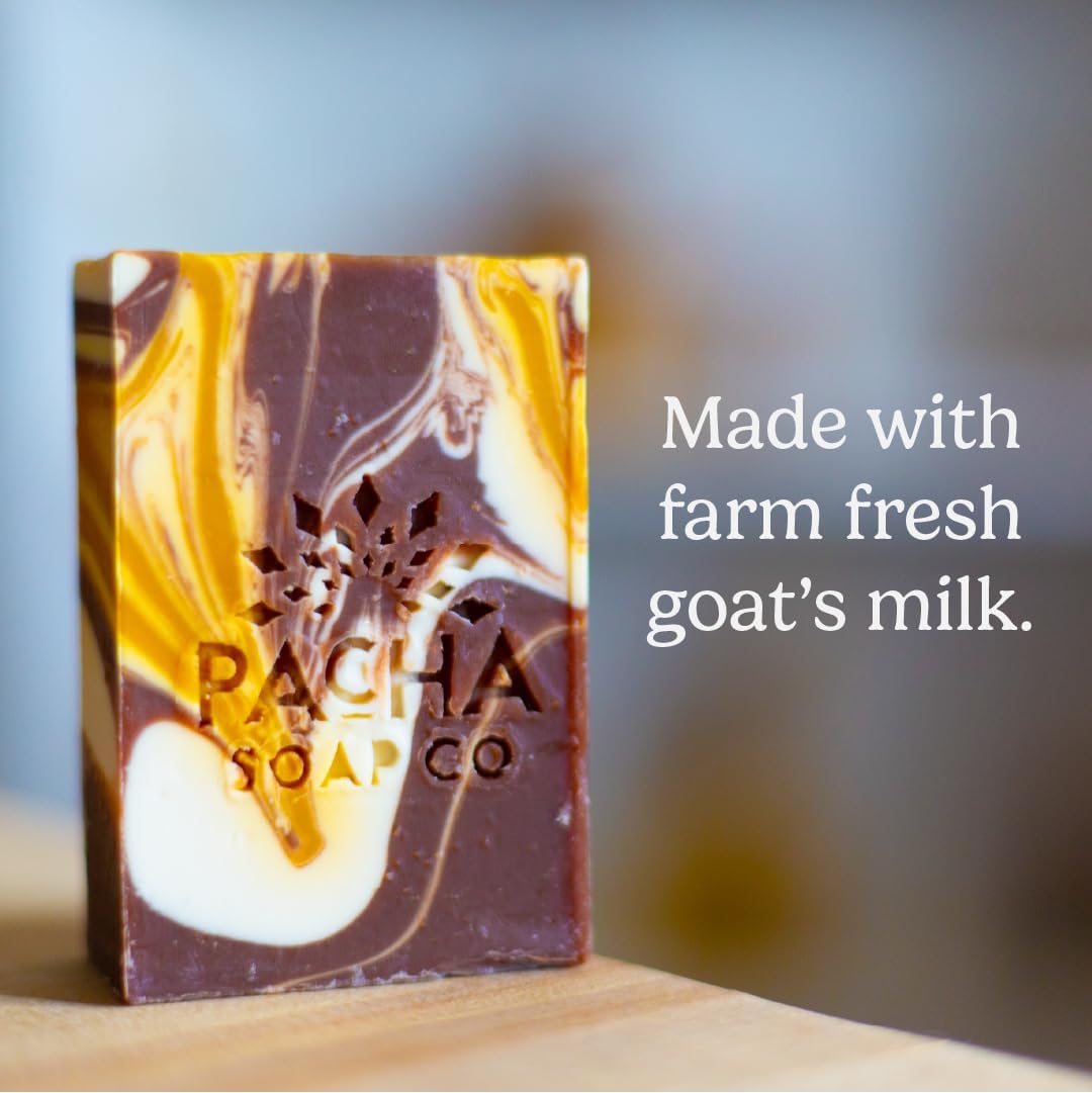 Pacha Soap Co. Almond Goat Milk Bar Soap – Handcrafted Hydrating 5-Pack (4 oz ea) – USA Made