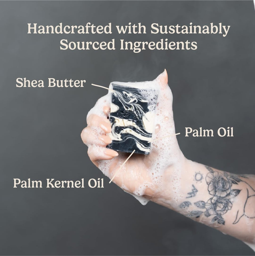 Pacha Soap Co. Charcoal Bar — Lemongrass, Citrus & Peppermint, Hydrating 5-Pack (4 oz Ea)
