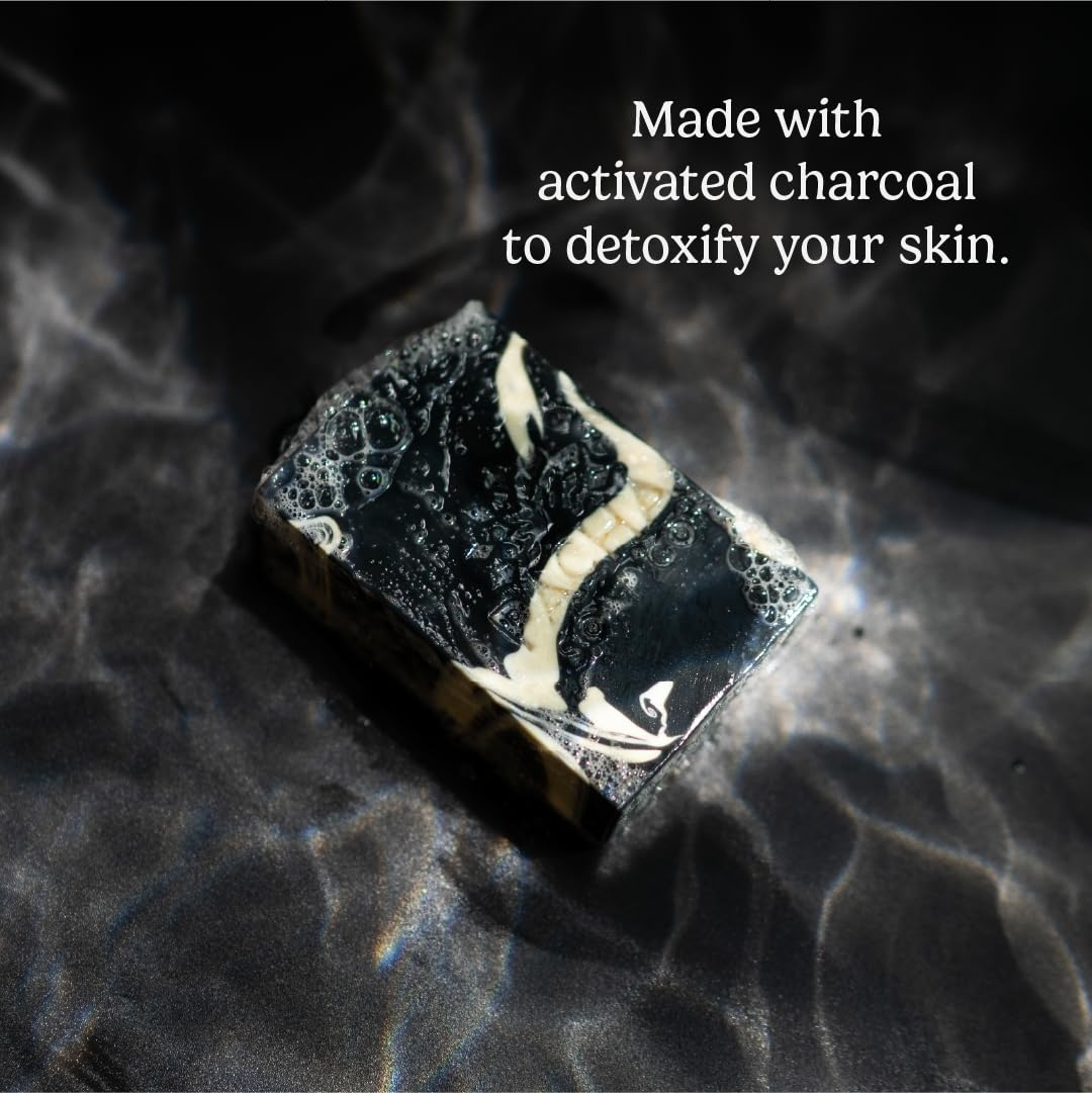 Pacha Soap Co. Charcoal Bar — Lemongrass, Citrus & Peppermint, Hydrating 5-Pack (4 oz Ea)
