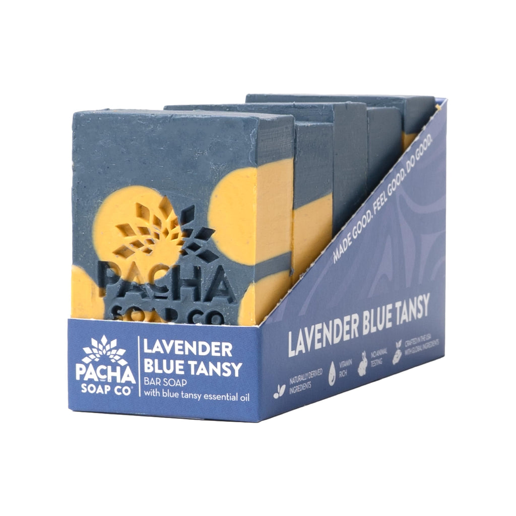 Pacha Soap Co. Lavender & Blue Tansy Bar Soap – Handcrafted 5-Pack (4 oz Each)