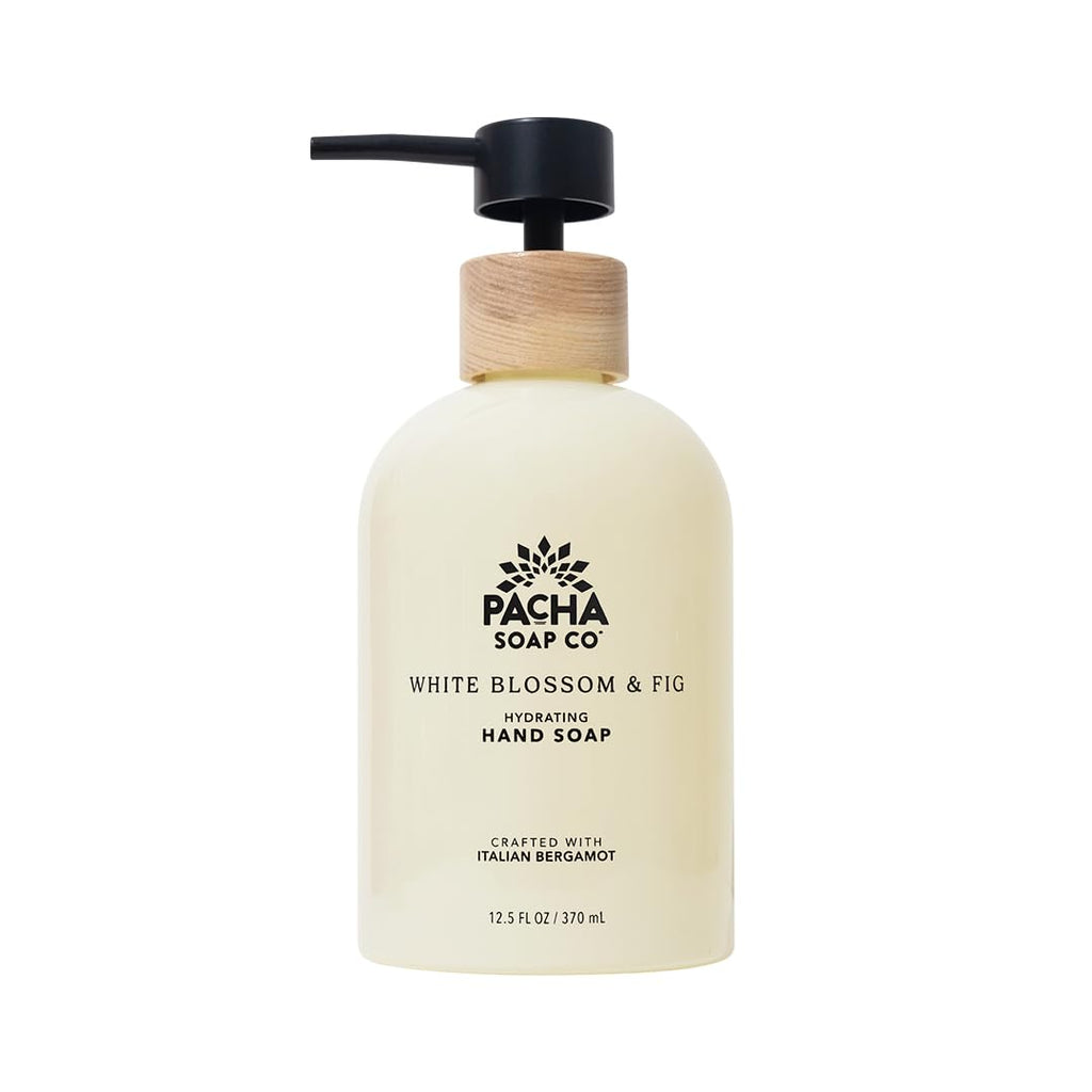 Pacha Soap Co. White Blossom & Fig Liquid Hand Soap – Hydrating, Dye-Free, 2-Pack, Made in USA