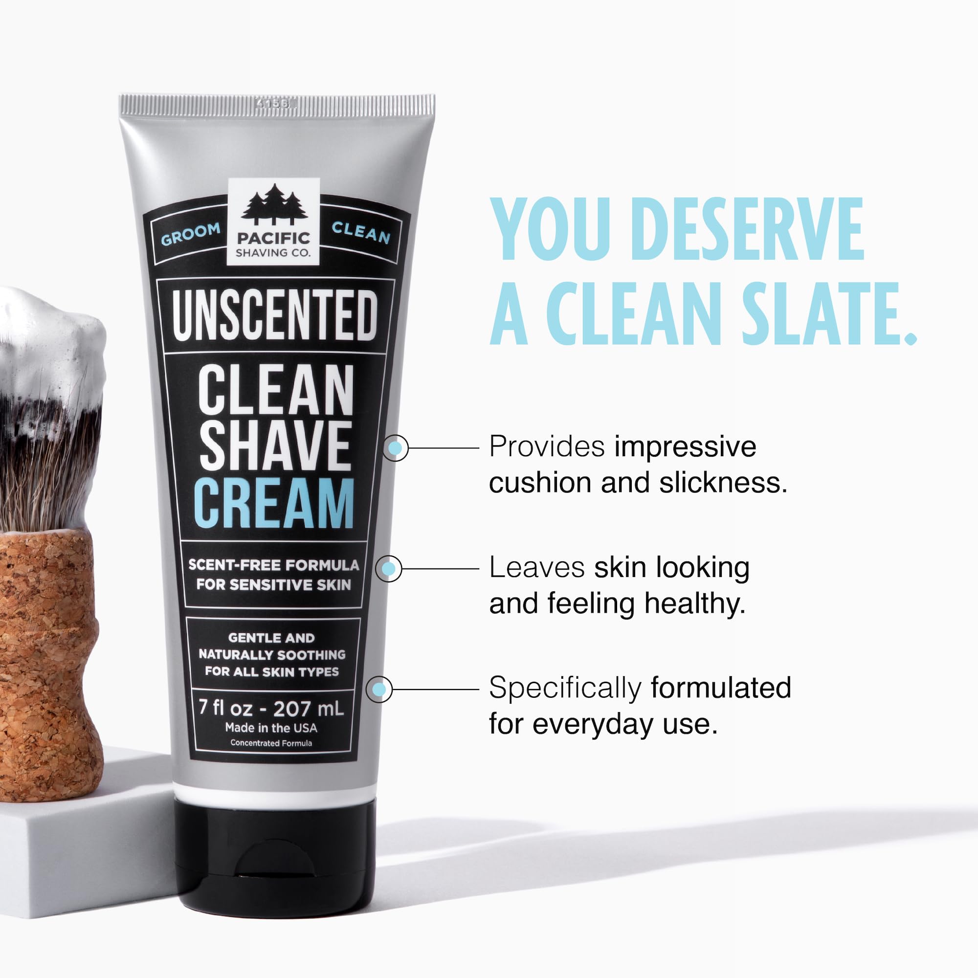 Pacific Shaving Company Clean Shaving Cream – Shea Butter & Vitamin E (7 oz)