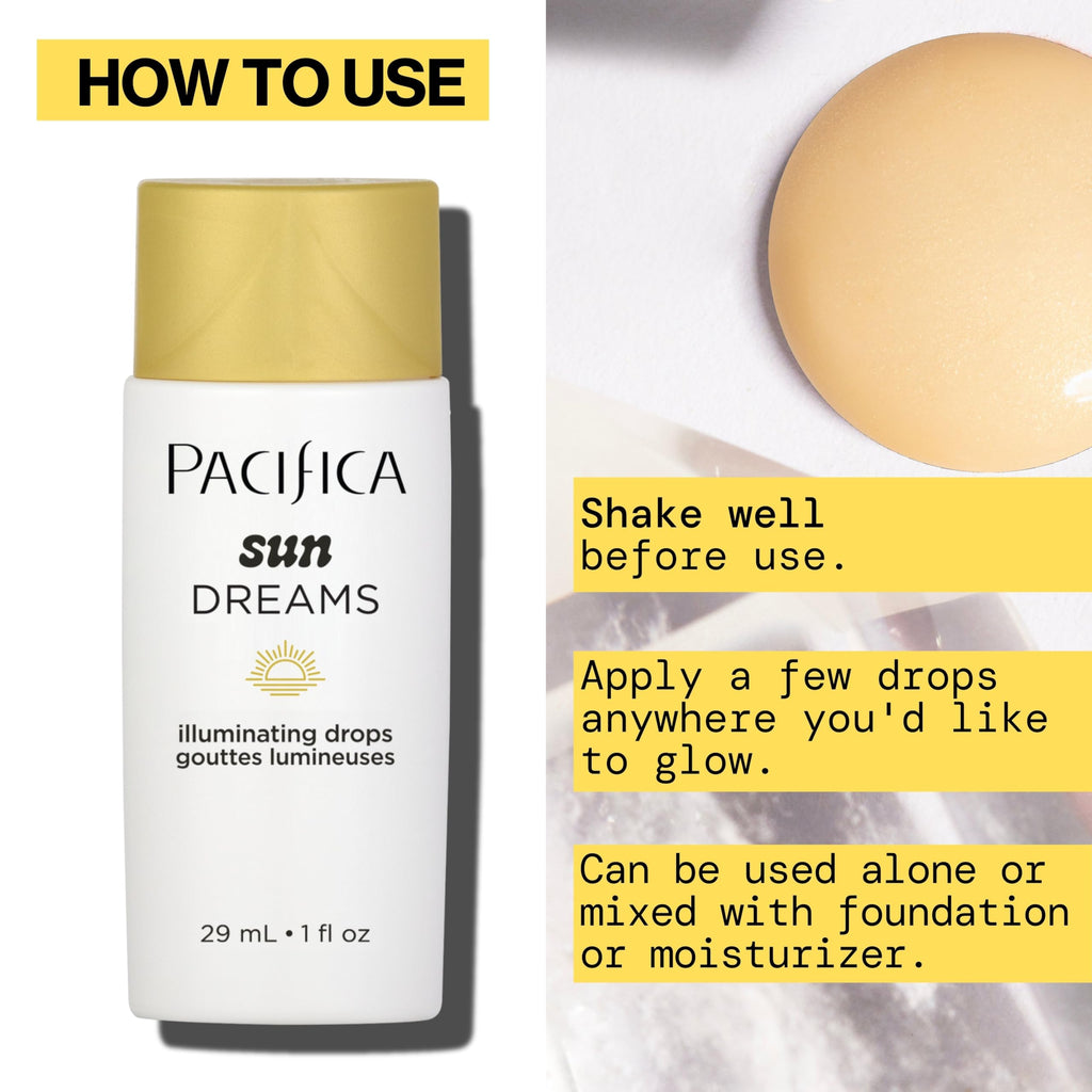 Pacifica Sunset Glow Drops – Face Bronzer & Vitamin C Skin Tint | Buildable, Hydrating, Vegan