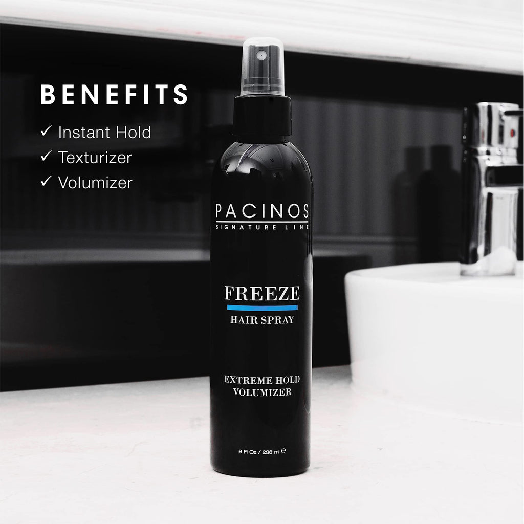 Pacinos Freeze Hair Spray - Extra Hold Texture Spray for All Hair Types | Maximum Volume